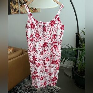 City Chic Island Bloom Linen Blend Midi Dress